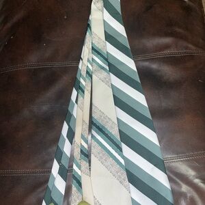vintage Welling Wembly Ties Green/white Striped & green striped paisley 4" wide